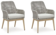 Seton Creek Outdoor Dining Arm Chair (Set of 2) | Gray | Ancho: 64.1cm - Alto: 91.4cm - Prof: 62.2cm