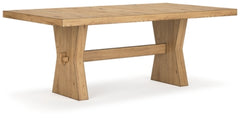 Galliden Dining Table | Light Brown | Ancho: 111.8cm - Alto: 75.6cm - Prof: 198.1cm