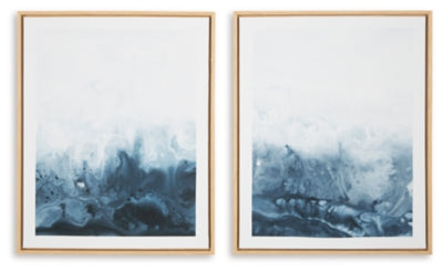 Holport Wall Art (Set of 2) | Blue/White | Ancho: 61.0cm - Alto: 75.9cm - Prof: 3.5cm