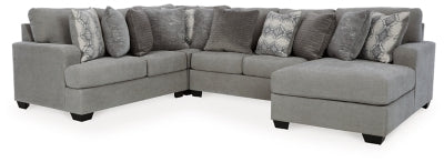 Keener 4-Piece Sectional with Chaise | Ash | Ancho: 3302.0 - Alto: 990.6 - Prof : 2540.0