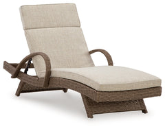 Beachcroft Outdoor Chaise Lounge with Cushion | Beige | Ancho: 76.5cm - Alto: 101.0cm - Prof: 201.6cm