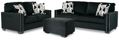 Gleston Sofa and Loveseat with Ottoman | Onyx | Ancho: 0.0cm - Alto: 0.0cm - Prof: 0.0cm