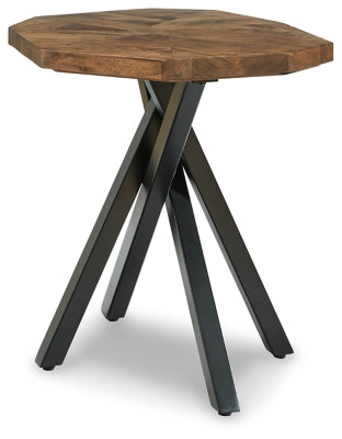 Haileeton End Table | Brown/Black | Ancho: 69.8cm - Alto: 61.6cm - Prof: 64.8cm