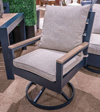 Mabry Shores Outdoor Swivel Silla con Cushion (Juego de 2)