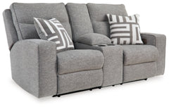 Biscoe Power Reclining Loveseat | Pewter | Ancho: 198.1cm - Alto: 106.7cm - Prof: 109.2cm