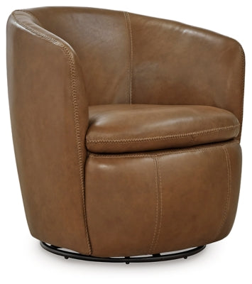 Kierreys Swivel Accent Chair | Caramel | Ancho: 79.4cm - Alto: 80.3cm - Prof: 73.7cm