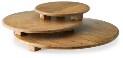 Kaidler Tray Set (Set of 3) | Brown | Ancho: 46.4cm - Alto: 4.8cm - Prof: 46.4cm