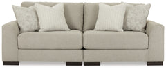 Lyndeboro 2-Piece Sectional Loveseat | Wicker | Ancho: 248.9cm - Alto: 99.1cm - Prof: 111.8cm
