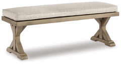 Beachcroft Outdoor Bench with Cushion | Beige | Ancho: 137.2cm - Alto: 51.8cm - Prof: 43.2cm