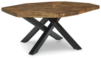 Haileeton Coffee Table | Brown/Black | Ancho: 112.4cm - Alto: 45.4cm - Prof: 101.9cm