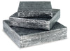 Keldy Box (Set of 3) | Antique Pewter Finish | Ancho: 32.7cm - Alto: 8.6cm - Prof: 32.7cm