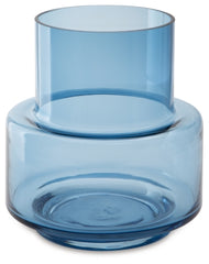Bealen Vase | Dark Blue | Ancho: 20.3cm - Alto: 24.8cm - Prof: 20.3cm