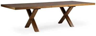 Steenlage Dining Extension Table | Brown | Ancho: 116.8cm - Alto: 76.8cm - Prof: 274.6cm