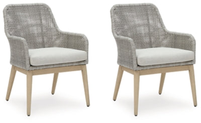 Seton Creek Outdoor Dining Arm Chair (Set of 2) | Gray | Ancho: 64.1cm - Alto: 91.4cm - Prof: 62.2cm