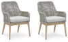 Seton Creek Outdoor Dining Arm Chair (Set of 2) | Gray | Ancho: 64.1cm - Alto: 91.4cm - Prof: 62.2cm