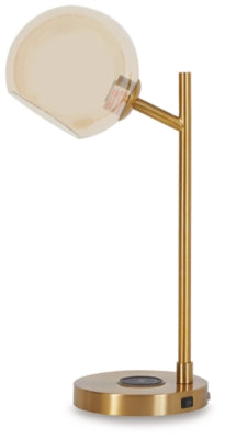 Abanson Desk Lamp | Amber/Gold Finish | Ancho: 20.0cm - Alto: 59.1cm - Prof: 26.7cm