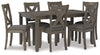 Caitbrook Dining Table and Chairs (Set of 7) | Gray | Ancho: 91.4cm - Alto: 75.6cm - Prof: 152.4cm