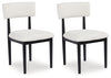 Xandrum Dining Chair | White/Black | Ancho: 51.4cm - Alto: 83.5cm - Prof: 54.6cm