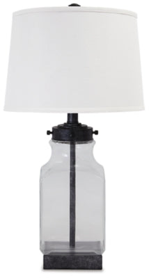Sharolyn Table Lamp | Transparent/Silver Finish | Ancho: 40.6cm - Alto: 75.2cm - Prof: 40.6cm