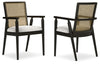 Galliden Dining Arm Chair | Black | Ancho: 56.2cm - Alto: 89.2cm - Prof: 56.8cm