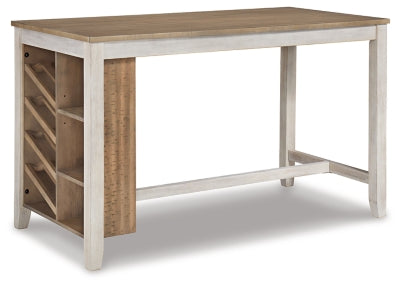 Skempton Counter Height Dining Table | White/Light Brown | Ancho: 152.4cm - Alto: 91.4cm - Prof: 76.2cm