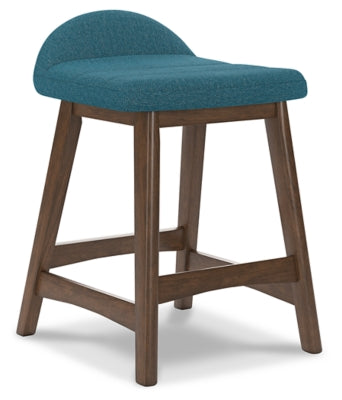 Lyncott Counter Height Bar Stool | Blue/Brown | Ancho: 48.3cm - Alto: 73.0cm - Prof: 50.2cm