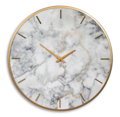 Jazmin Wall Clock | Gray/Gold Finish | Ancho: 599.44 - Alto: 599.44 - Prof : 50.8