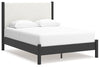 Cadmori Queen Upholstered Panel Bed | Black/White | Ancho: 163.2cm - Alto: 130.8cm - Prof: 217.2cm