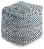 Chevron Pouf | Blue | Ancho: 45.7cm - Alto: 45.7cm - Prof: 45.7cm