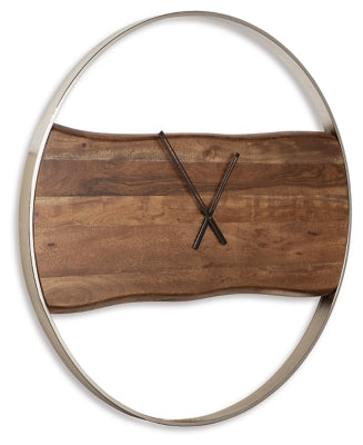 Panchali Wall Clock | Brown/Silver Finish | Ancho: 89.5cm - Alto: 89.5cm - Prof: 4.8cm