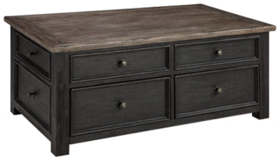 Tyler Creek Coffee Table with Lift Top | Grayish Brown/Black | Ancho: 116.8cm - Alto: 49.5cm - Prof: 66.0cm