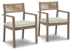 Aria Plains Arm Chair with Cushion (Set of 2) | Brown | Ancho: 651.0 - Alto: 835.15 - Prof : 596.9