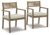 Aria Plains Arm Chair with Cushion (Set of 2) | Brown | Ancho: 651.0 - Alto: 835.15 - Prof : 596.9