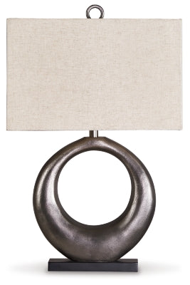 Saria Table Lamp | Antique Silver Finish | Ancho: 48.3cm - Alto: 73.7cm - Prof: 22.5cm
