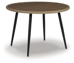 Amaris Outdoor Dining Table | Brown/Black | Ancho: 107.3cm - Alto: 74.6cm - Prof: 107.3cm