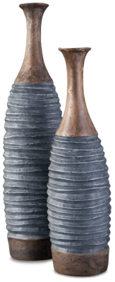 Blayze Vase (Set of 2) | Antique Gray/Brown | Ancho: 18.1cm - Alto: 82.6cm - Prof: 17.5cm