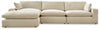 Elyza 3-Piece Sectional with Chaise | Linen | Ancho: 365.8cm - Alto: 91.4cm - Prof: 172.7cm