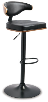 Bellatier Adjustable Height Bar Stool | Brown/Black | Ancho: 44.4cm - Alto: 111.8cm - Prof: 50.8cm