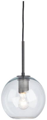 Cordunn Pendant Light | Clear/Black Finish | Ancho: 22.9cm - Alto: 21.6cm - Prof: 22.9cm