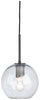 Cordunn Pendant Light | Clear/Black Finish | Ancho: 22.9cm - Alto: 21.6cm - Prof: 22.9cm