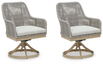 Seton Creek Outdoor Swivel Dining Chair (Set of 2) | Gray | Ancho: 64.5cm - Alto: 90.8cm - Prof: 65.4cm