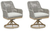 Seton Creek Outdoor Swivel Dining Chair (Set of 2) | Gray | Ancho: 64.5cm - Alto: 90.8cm - Prof: 65.4cm