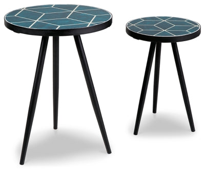 Clairbelle Accent Table (Set of 2) | Teal | Ancho: 40.6cm - Alto: 55.9cm - Prof: 40.6cm