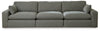 Elyza 3-Piece Sectional Sofa | Smoke | Ancho: 365.8cm - Alto: 91.4cm - Prof: 106.7cm