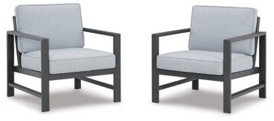 Fynnegan Lounge Chair with Cushion (Set of 2) | Gray | Ancho: 727.2 - Alto: 857.25 - Prof : 749.3