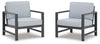 Fynnegan Lounge Chair with Cushion (Set of 2) | Gray | Ancho: 727.2 - Alto: 857.25 - Prof : 749.3