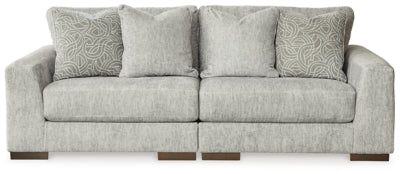 Regent Park 2-Piece Sectional Loveseat | Pewter | Ancho: 248.9cm - Alto: 99.1cm - Prof: 111.8cm