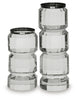 Brentley Candle Holder Set (Set of 2) | Clear/Silver Finish | Ancho: 9.2cm - Alto: 25.1cm - Prof: 9.2cm