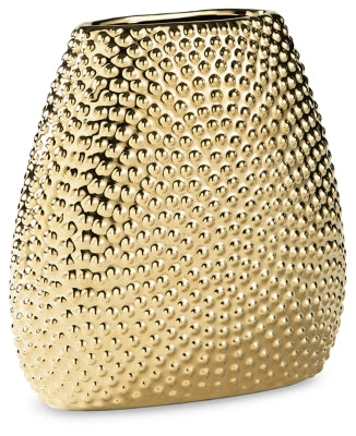 Efim Vase | Gold Finish | Ancho: 20.3cm - Alto: 20.3cm - Prof: 8.3cm