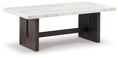 Burkhaus Coffee Table | White/Dark Brown | Ancho: 132.1cm - Alto: 51.1cm - Prof: 71.1cm